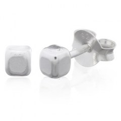 Mini Cube Sterling Silver Stud Earrings by BeYindi