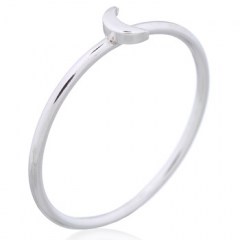 Stackable Minimalist Moon Ring 925 Silver by BeYindi
