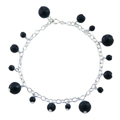 Sterling Silver Gemstone Jewelry Bead Charms Bracelet