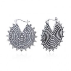 Alluring Bohemian Hoop Earrings 925 Sterling Silver by BeYindi 