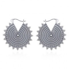 Alluring Bohemian Hoop Earrings 925 Sterling Silver by BeYindi