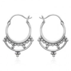 Boho Crown Hoop Earrings 925 Sterling Silver by BeYindi