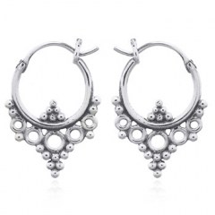 Ethnic Style Boho Earrings Hoop 925 Silver by BeYindi