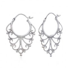 925 Sterling Silver Bohemian Hoop Earrings by BeYindi 