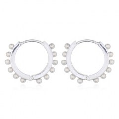 Delicate Pearl Huggie Earrings 925 Silver by BeYindi