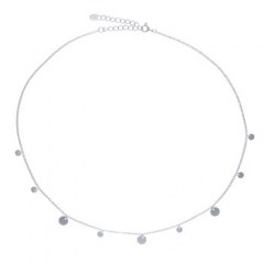 Dangling Discs On Sterling 925 Cable Chain Necklace
