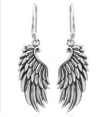 Guardian Angel Wing 925 Silver Dangle Earrings by BeYindi
