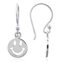 Smiley Emoji Dangle 925 Silver Earrings by BeYindi 