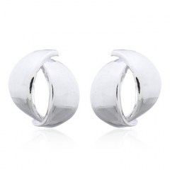 Entwined Classic 925 Sterling Silver Stud Earrings by BeYindi