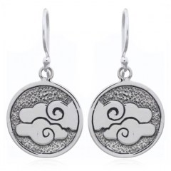 Clouds On Disc 925 Sterling Silver dangle Earrings by BeYindi