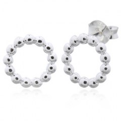 925 Sterling Silver Beaded Ring Stud Earrings by BeYindi 