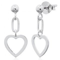 Heart Dangle Stud Earrings Sterling Silver by BeYindi 