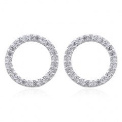 Elegant Circle Cubic Zirconia Stud Earrings 925 Silver by BeYindi
