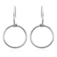 Circle Ear Hook Dangle 925 Silver Earrings by BeYindi