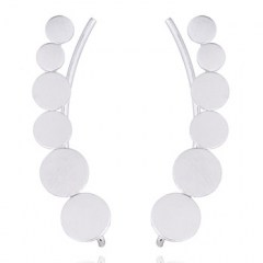 925 Sterling Silver Circles Ear Line Earrings by BeYindi