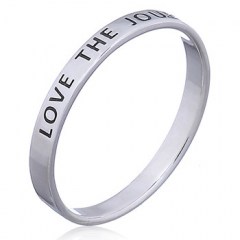"Love The Journey" Sterling Silver Men Size Band Ring by BeYindi