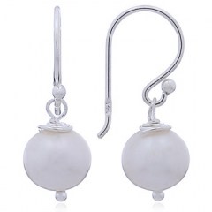 White Freshwater Pearls 925 Sterling Silver Earrings by BeYindi 