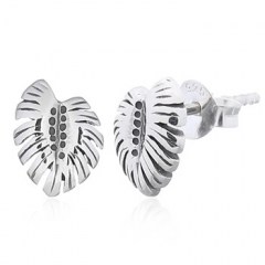 Tropical Leaf 925 Sterling Silver Stud Earrings by BeYindi