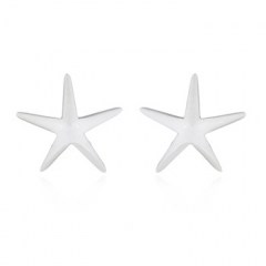 Simple Starfish Shaped 925 Silver Stud Earrings by BeYindi 