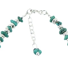 Silver Elephant Charm Bracelet Pebble Turquoise and Silver Beads 3