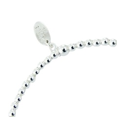 Sterling Silver Beads Stretch Bracelet with Peace Charm 3
