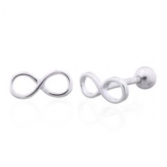 Minimalistic Infinity Screw ball Back Earrings 925 Silver by BeYindi