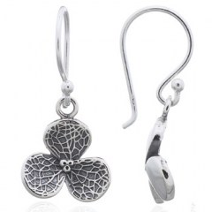 Bizarre Flower Oxidized Dangle Earrings 925 Silver by BeYindi 