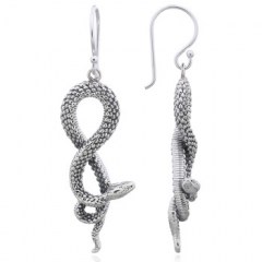 Mamba Snake 925 Sterling Silver Dangle Earrings by BeYindi 
