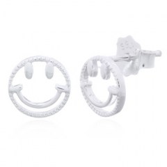 Happy Cute Smiley Emoji 925 Silver Stud Earrings by BeYindi