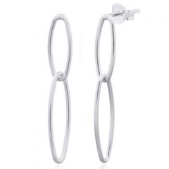 Interlocking Elliptical Shape 925 Silver Stud Earrings by BeYindi