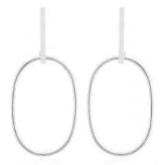 Bar And Oval Drop 925 Silver Stud Earrings by BeYindi 