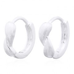 Teardrops Twined Silver Plated 925 Huggie Hoop Earrings by BeYindi