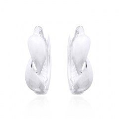 Teardrops Twined Silver Plated 925 Huggie Hoop Earrings by BeYindi 