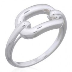 Open Oval Link 925 Sterling Silver Ring by BeYindi