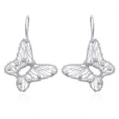 Decorative Alluring Butterfly Dangle Earrings 925 Silver by BeYindi