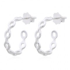 Light-weight Chain Link Stud Earrings 925 Sterling Silver by BeYindi