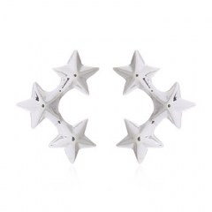 Three Tiny Connected Stars Stud Earrings 925 Silver by BeYindi 