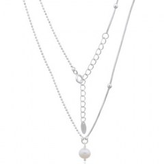 Simply Elegant Freshwater Pearl 925 Silver Necklace by BeYindi