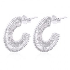 Handmade Wire Hook Stud Earrings 925 Sterling Silver by BeYindi