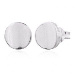Bended Round Stud Earrings 925 Sterling Silver by BeYindi