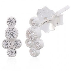 Tiny Bubbles Cubic Zirconia Stud Earrings 925 Silver by BeYindi