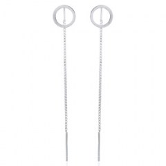 Circle 925 Silver Box Chain Back Threader Earrings by BeYindi