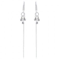 925 Sterling Silver Ball Charms Threader Earrings by BeYindi