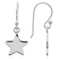 Flat Classic Star Dangle Earrings 925 Silver by BeYindi 