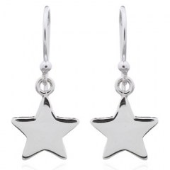 Flat Classic Star Dangle Earrings 925 Silver by BeYindi
