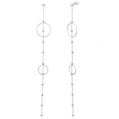 Long Bead Chain And Hoop Rings 925 Silver Stud Earrings by BeYindi