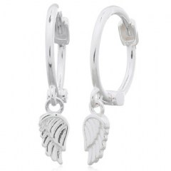 Tiny Angel Wing Huggie Earrings 925 Silver by BeYindi