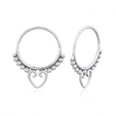 Boho Chic Beaded Heart Sept Earrings 925 Silver by BeYindi