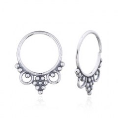 Antiqued Boho Design Septum Sterling Silver Earrings by BeYindi