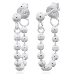 925 Silver Beaded Chain Stud Earrings by BeYindi
